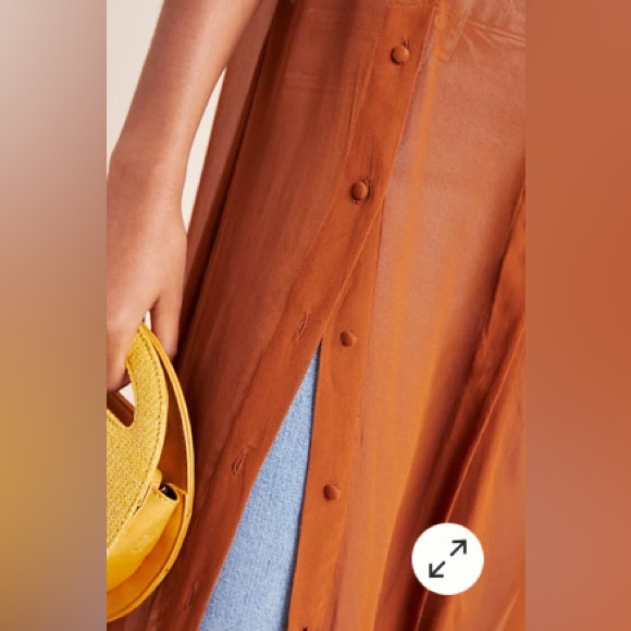 Maeve Meriwether Sheer Button-Front Tunic - Picture 4 of 8